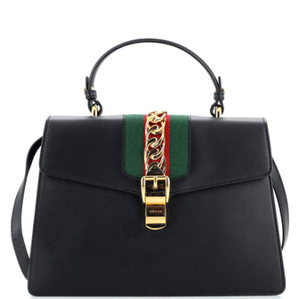 Gucci Sylvie Top Handle Bag Leather Medium