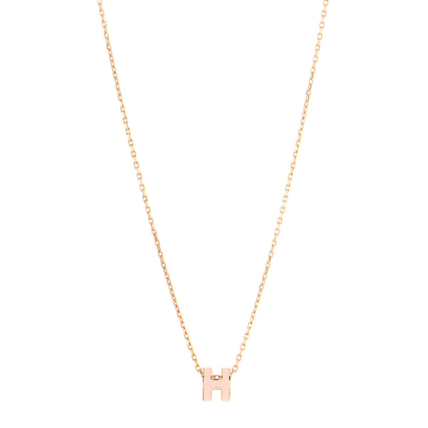 YL [ Brand New ] Hermes Mini Pop H Necklace ( noir / rghw ) - sozoluxury