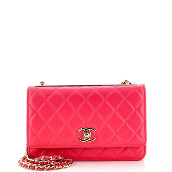Chanel Trendy CC Wallet on Chain Quilted Lambskin Pink 2324521