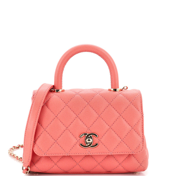 Chanel Coco Top Handle Bag Quilted Caviar Extra Mini Pink 23245929