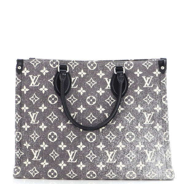 Louis Vuitton Black Monogram Denim and Leather OnTheGo MM Bag