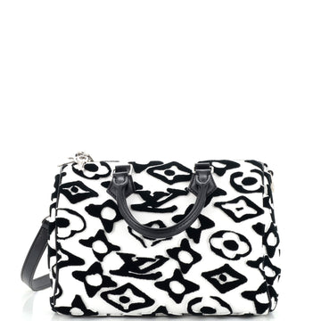 Louis Vuitton Speedy Bandouliere Bag Limited Edition Urs Fischer Tufted Monogram Canvas 25