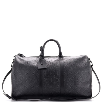 Louis Vuitton Keepall Bandouliere Bag Monogram Shadow Leather 50