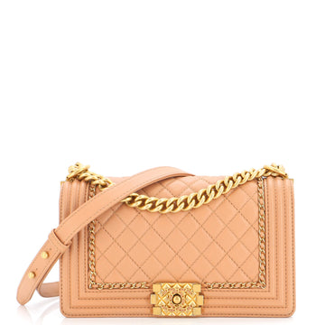 Chanel Jacket Boy Flap Bag Quilted Lambskin Old Medium