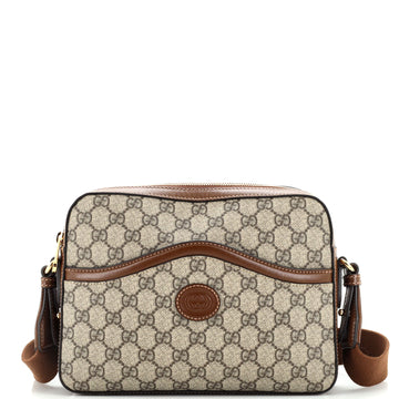 Gucci Retro Interlocking G Messenger Shoulder Bag GG Coated Canvas