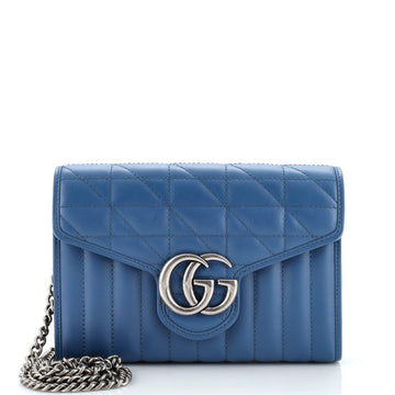 Gucci GG Marmont Chain Wallet Mixed Matelasse Leather Mini