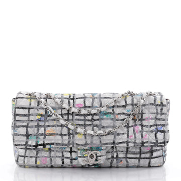 Chanel Graffiti Flap Bag Quilted Calfskin Medium White