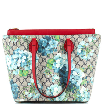 Gucci Linea A Zip Tote (Outlet) Blooms Print GG Coated Canvas Medium