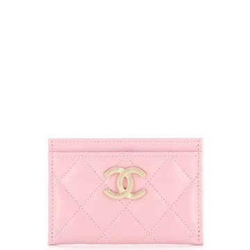 Chanel Textured CC Card Holder Quilted Caviar