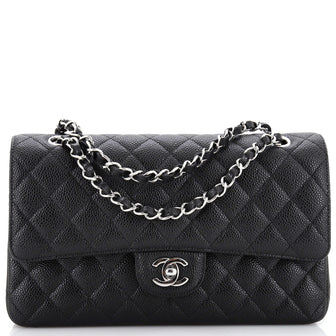 Chanel Classic Double Flap Bag Quilted Caviar Medium