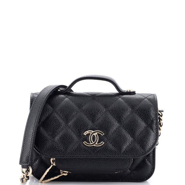 Chanel Business Affinity Flap Clutch with Chain Quilted Caviar Black 2325061