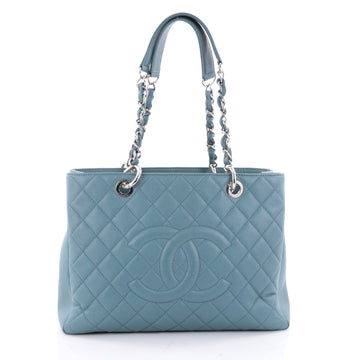 Chanel Grand Shopping Tote Quilted Caviar Blue 2325101