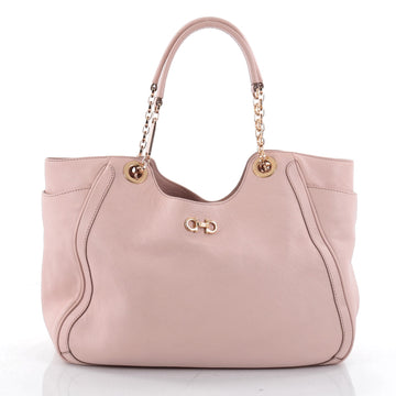 Salvatore Ferragamo Betulla Chain Tote Leather Medium Pink 2325102