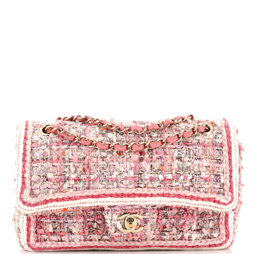 Chanel Classic Double Flap Bag Braided Quilted Tweed Medium