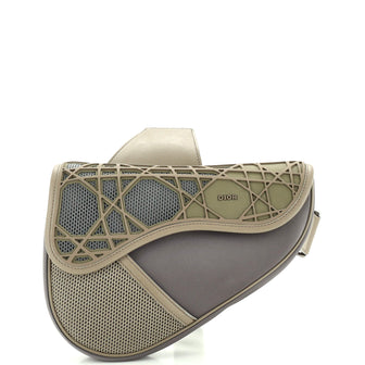 Christian Dior Saddle Crossbody Bag Leather with Nylon and Cannage Rubber