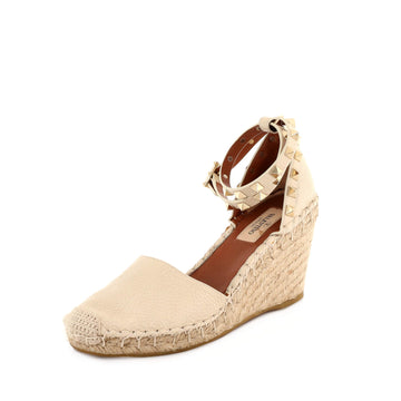 Valentino Garavani Women's Rockstud Wedge Espadrilles Leather