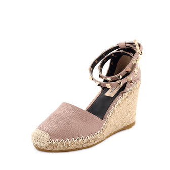 Valentino Garavani Women's Rockstud Wedge Espadrilles Leather
