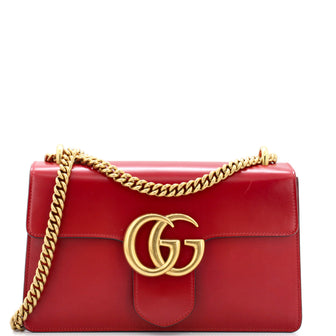 Gucci GG Marmont Medium Shoulder Bag, Red, Leather