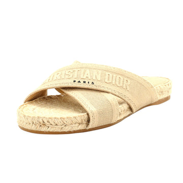 Christian Dior Women's Granville Dway Espadrille Sandals Embroidered Canvas