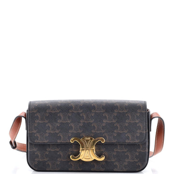 Celine Triomphe East-West Shoulder Bag Triomphe Coated Canvas