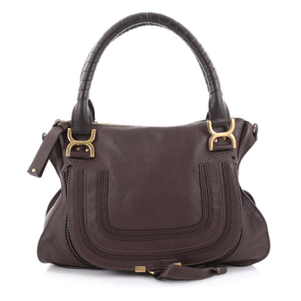 Chloe Marcie Satchel Leather Medium Brown 2325505