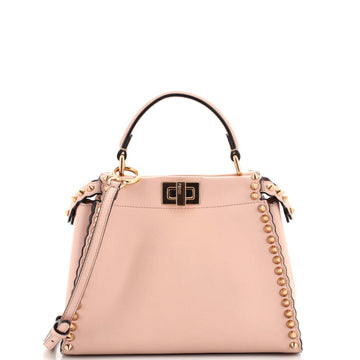 Fendi Peekaboo Iconic Bag Scalloped Studded Calfskin Mini