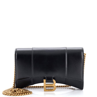Balenciaga Hourglass Chain Wallet Leather