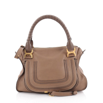 Chloe Marcie Satchel Leather Medium Brown 2326103