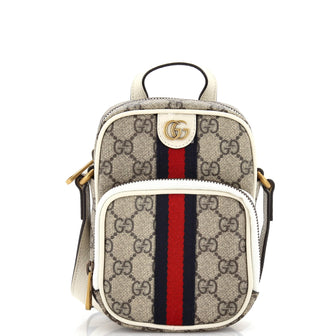 Gucci Ophidia Top Handle Crossbody Bag GG Coated Canvas Mini