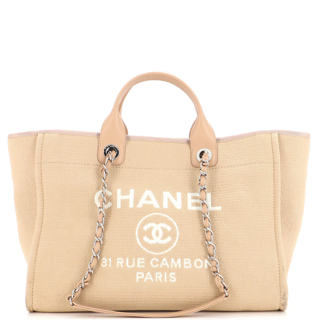 Chanel Deauville Small Beige Mixed Fibers Tote Excellent Condition!!