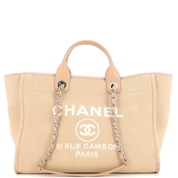 Chanel Deauville NM Tote Mixed Fibers Medium Neutral