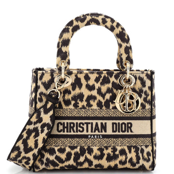 Christian Dior Lady D-Lite Bag Mizza Embroidered Canvas Medium