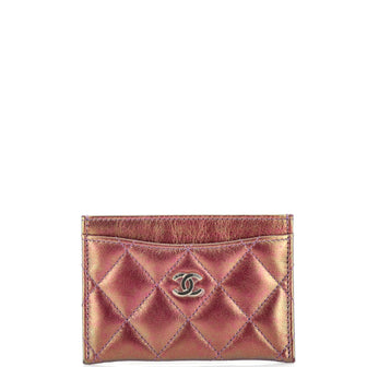 Chanel Classic Card Holder Quilted Iridescent Calfskin