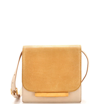 The Row Soft Classic Shoulder Bag Lizard and Leather Small