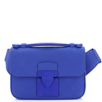 Louis Vuitton S Lock Sling Bag Monogram Taurillon Leather Blue 2326991