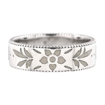 Gucci Icon Blooms Ring 18K White Gold with Enamel 6mm