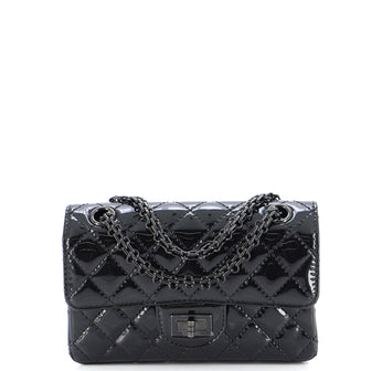 Chanel So Black Reissue 2.55 Flap Bag Quilted Patent Mini