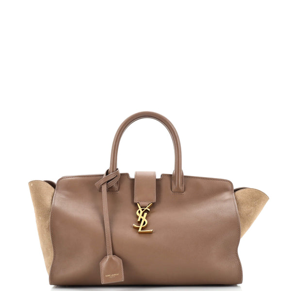 Saint Laurent Monogram Small Downtown Cabas Leather Bag In Marine