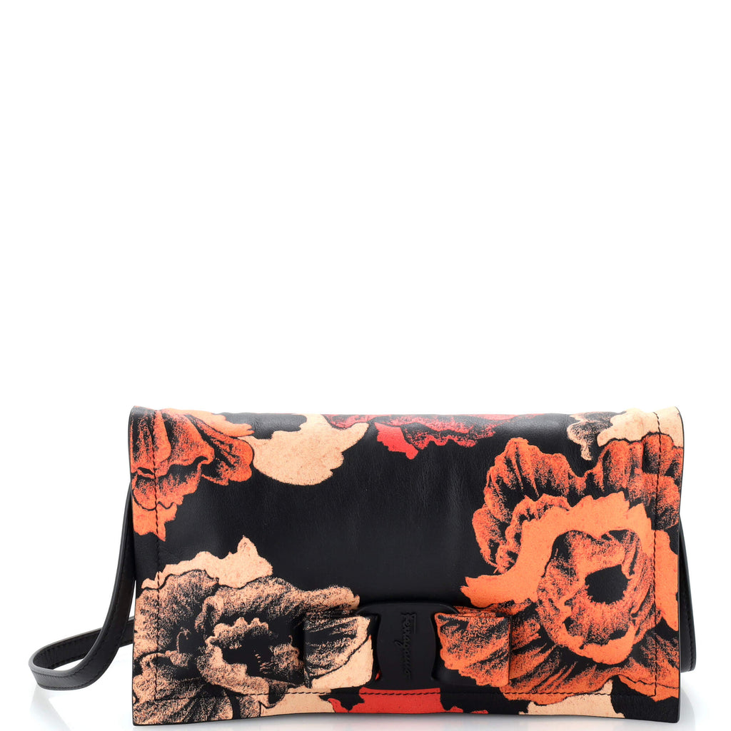 FERRAGAMO 財布 二つ折り レディース Viva Bow 750237 Salvatore Ferragamo Viva Bow Flap Bag Leather Small 232767