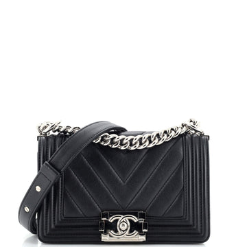 Chanel Boy Flap Bag Chevron Calfskin Small