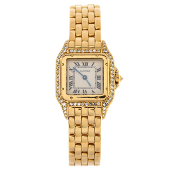 Cartier Vintage Panthere de Cartier Quartz Watch Yellow Gold with Diamond Bezel and Lugs 22