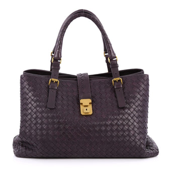 Bottega Veneta Roma Handbag Intrecciato Nappa Medium Purple 2328301