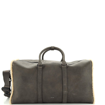 Christian Dior Lingot Duffle Bag Leather with Shearling 50 Gray 2328461