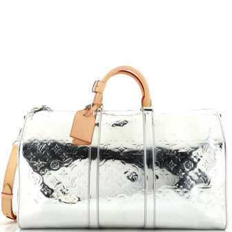 Louis Vuitton Silver Monogram Miroir Keepall Bandouliere 50 Bag Louis  Vuitton