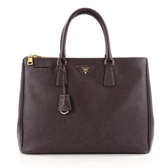 Prada Double Zip Lux Tote Saffiano Leather Medium Purple 2328501