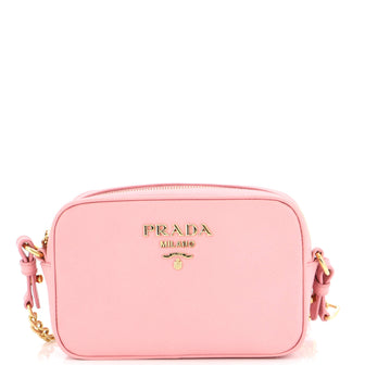 Prada Chain Camera Bag Saffiano Leather Small Pink 2328591