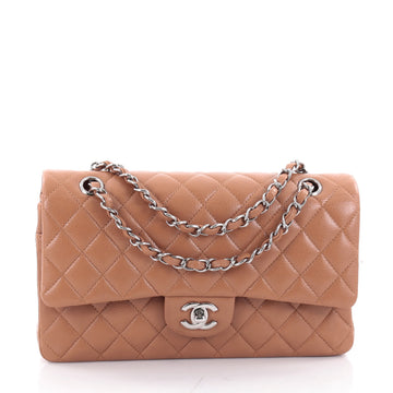 Chanel Classic Double Flap Bag Quilted Caviar Medium Neutral 2328701