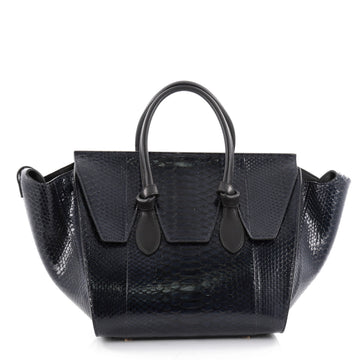 Celine Tie Knot Tote Python Small Blue 2328802