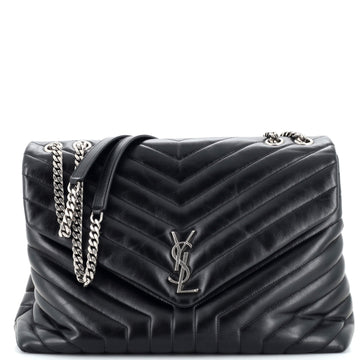 Saint Laurent Loulou Shoulder Bag Matelasse Chevron Leather Large