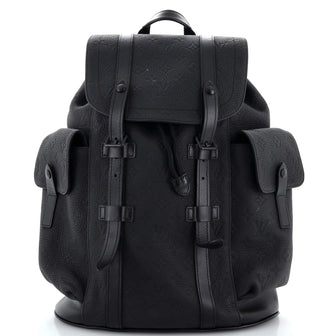 Louis Vuitton Christopher Backpack Monogram Taurillon Leather PM Black